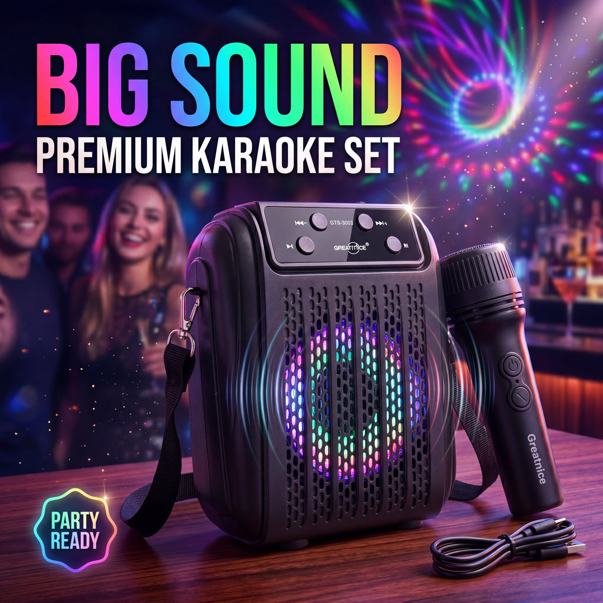 GTS-2005 Portable Wireless Karaoke Speaker with Microphone