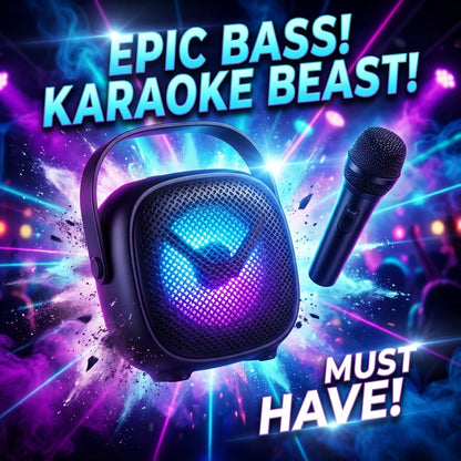 GTS 2008 Wireless Bluetooth Karaoke Speaker with Voice Changer Mic | Portable RGB Party Speaker