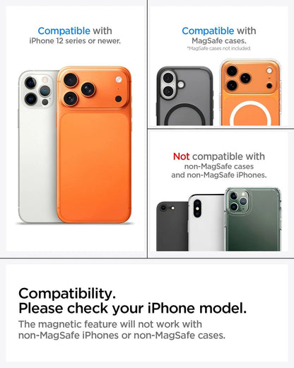Compatibility information for an iPhone case with text and images of iPhones.
