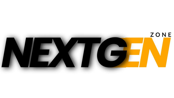 The logo for NEXTGEN ZONE features the word 'NEXTGEN' in bold black letters with a yellow-orange gradient on the 'GEN' portion, and 'ZONE' in small black letters above the 'N'. The logo is centered on a solid white background.