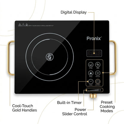 Pronix Ceramic Infrared Hot Plate Cooktop – Digital Electric Stove with Preset Cooking Functions