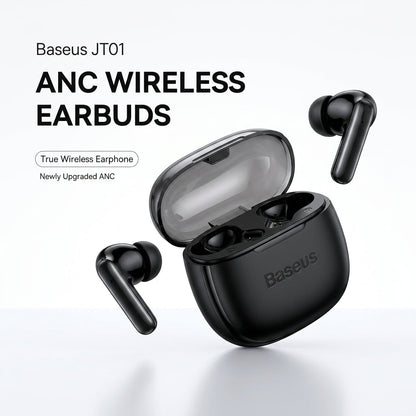 Baseus JT01 ANC Wireless Earbuds Bluetooth 5.2 Noise Cancelling Earphones