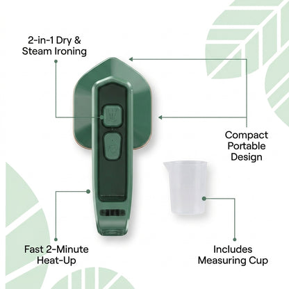 Portable Mini Steam Iron – 2-in-1 Dry & Steam Ironing Handheld Travel Iron