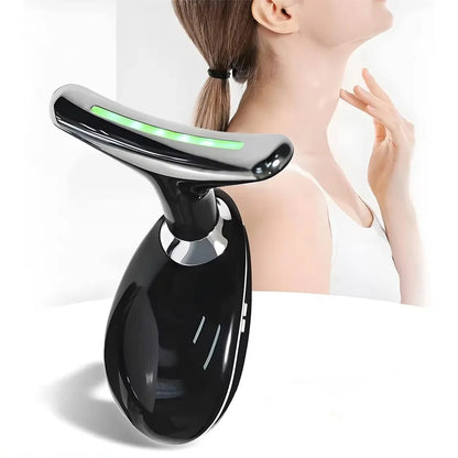 MGE-009 Electric Face & Neck Massager – LED Light Therapy Anti-Aging Skin Tool