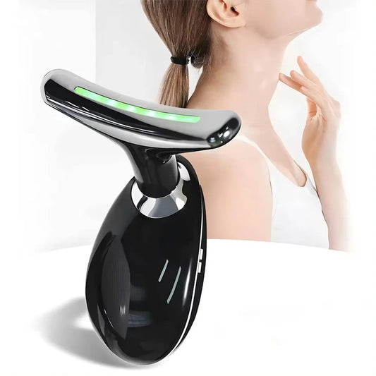 MGE-009 Electric Face & Neck Massager – LED Light Therapy Anti-Aging Skin Tool