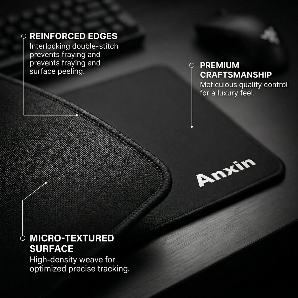 Anxin Extended Gaming Mouse Pad Large Desk Mat with Stitched Edges, Non-Slip, Smooth Surface, Office & Home Setup