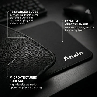 Anxin Extended Gaming Mouse Pad Large Desk Mat with Stitched Edges, Non-Slip, Smooth Surface, Office & Home Setup