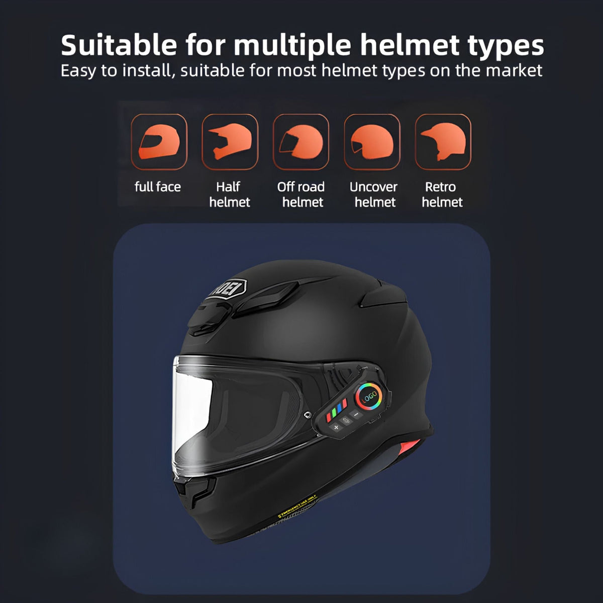 K06 Helmet Bluetooth Earphones Wireless Motorcycle Headset with HD Sound & Hands-Free Calling