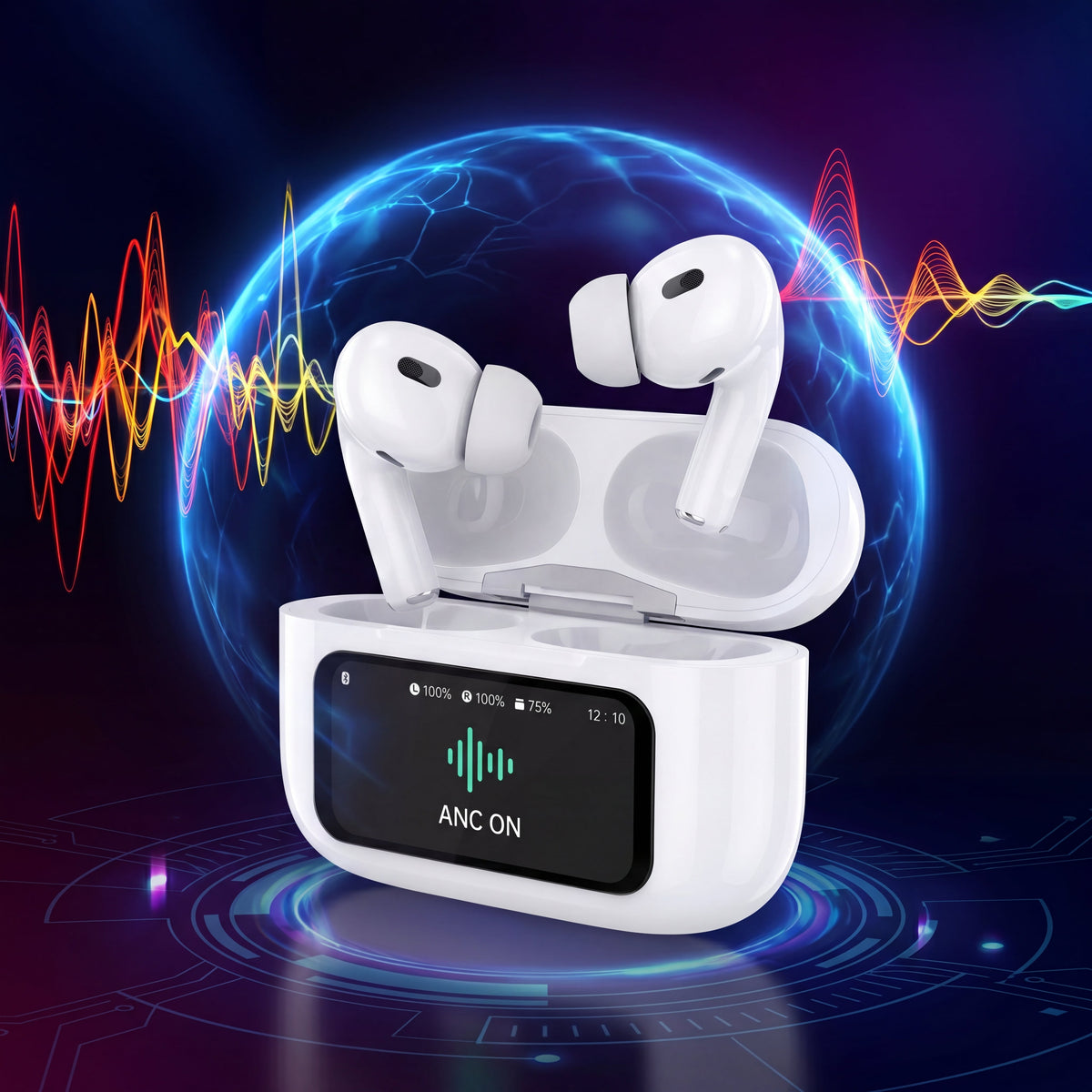 A9 Pro Wireless Earbuds with Smart LCD Touch Screen Bluetooth 5.4