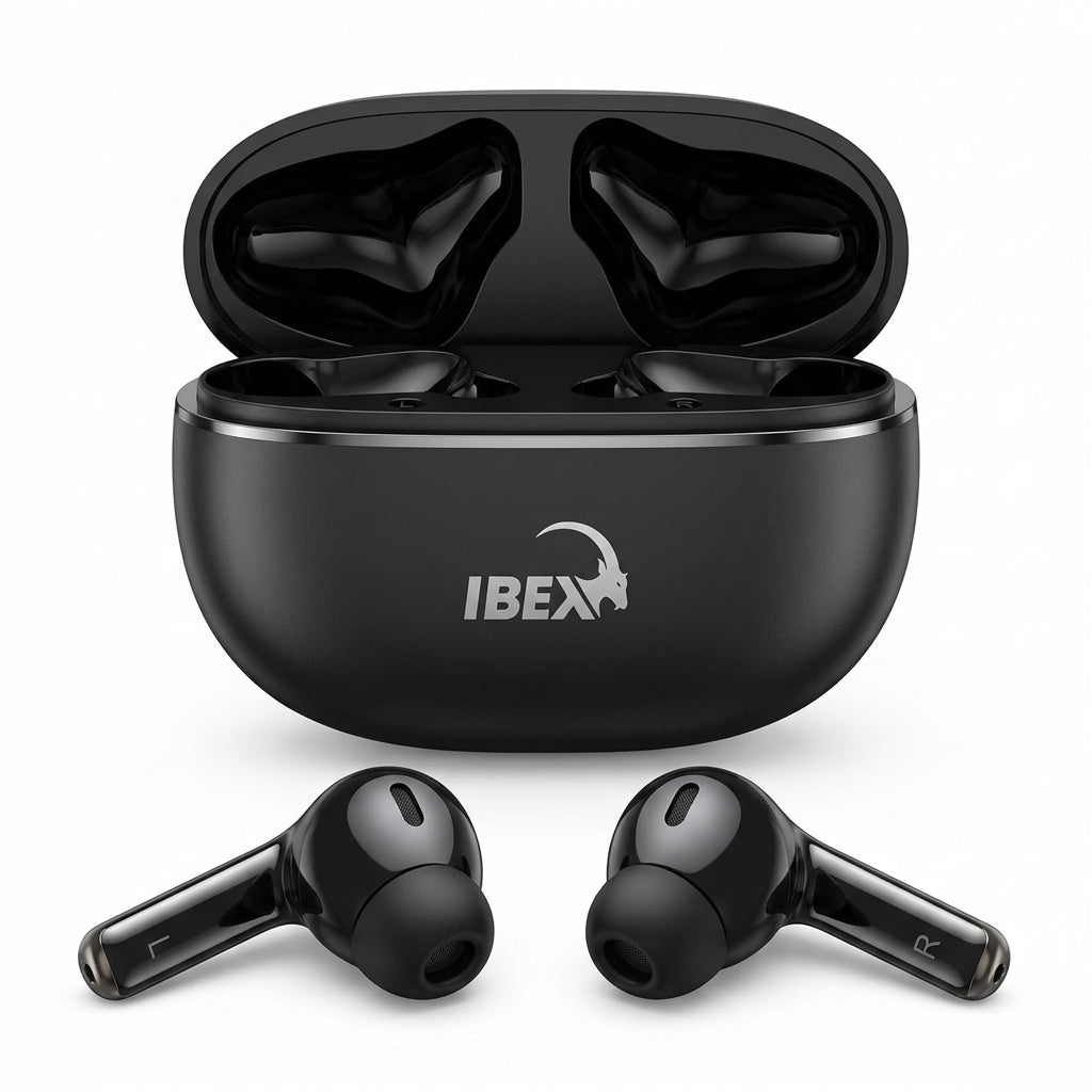 IBEX TWS Wireless Earbuds – Bluetooth In-Ear Earphones with Charging Case