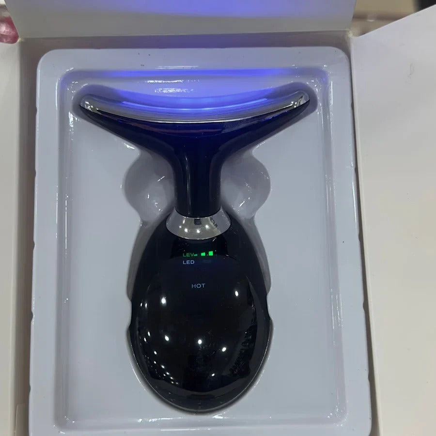 MGE-009 Electric Face & Neck Massager – LED Light Therapy Anti-Aging Skin Tool