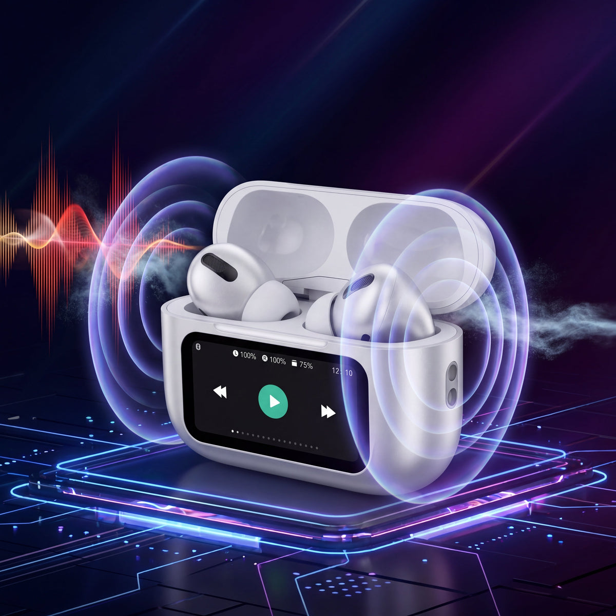 A9 Pro Wireless Earbuds with Smart LCD Touch Screen Bluetooth 5.4