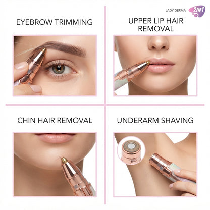 2-in-1 Battery Operated Eyebrow Trimmer & Facial Hair Shaver for Women – CF-001A
