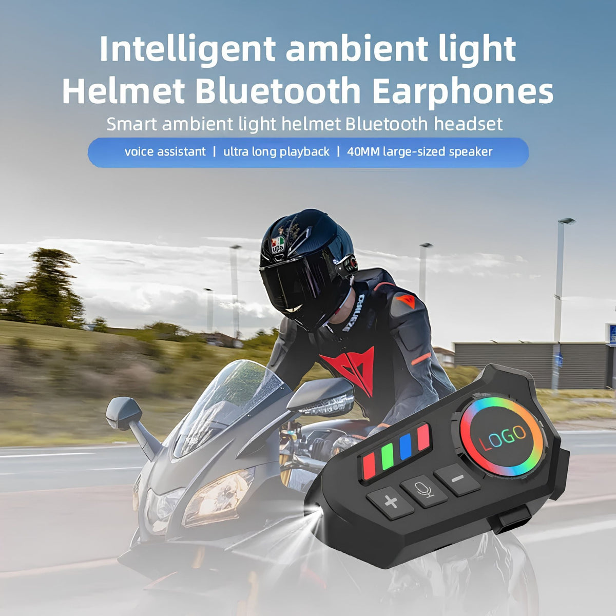 K06 Helmet Bluetooth Earphones Wireless Motorcycle Headset with HD Sound & Hands-Free Calling