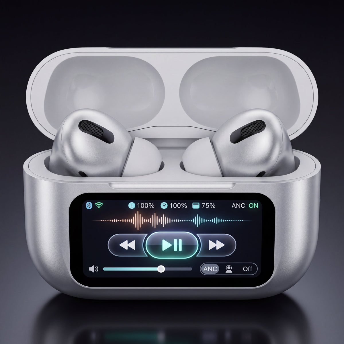 A9 Pro Wireless Earbuds with Smart LCD Touch Screen Bluetooth 5.4