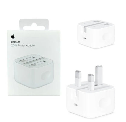Apple 20W USB-C Power Adapter 3 PIN Fast Wall Charger White for iPhone & iPad