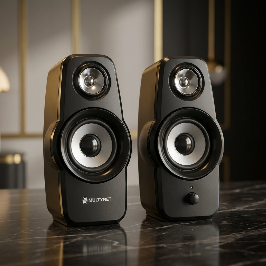 Multynet AC-800 Bluetooth Power Speaker – Slim Design Heavy Bass Computer & TV Speakers For LED TV, LCD, Laptop, PC Computer, Smartphones, Tablets