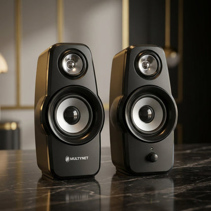 Multynet AC-800 Bluetooth Power Speaker – Slim Design Heavy Bass Computer & TV Speakers For LED TV, LCD, Laptop, PC Computer, Smartphones, Tablets