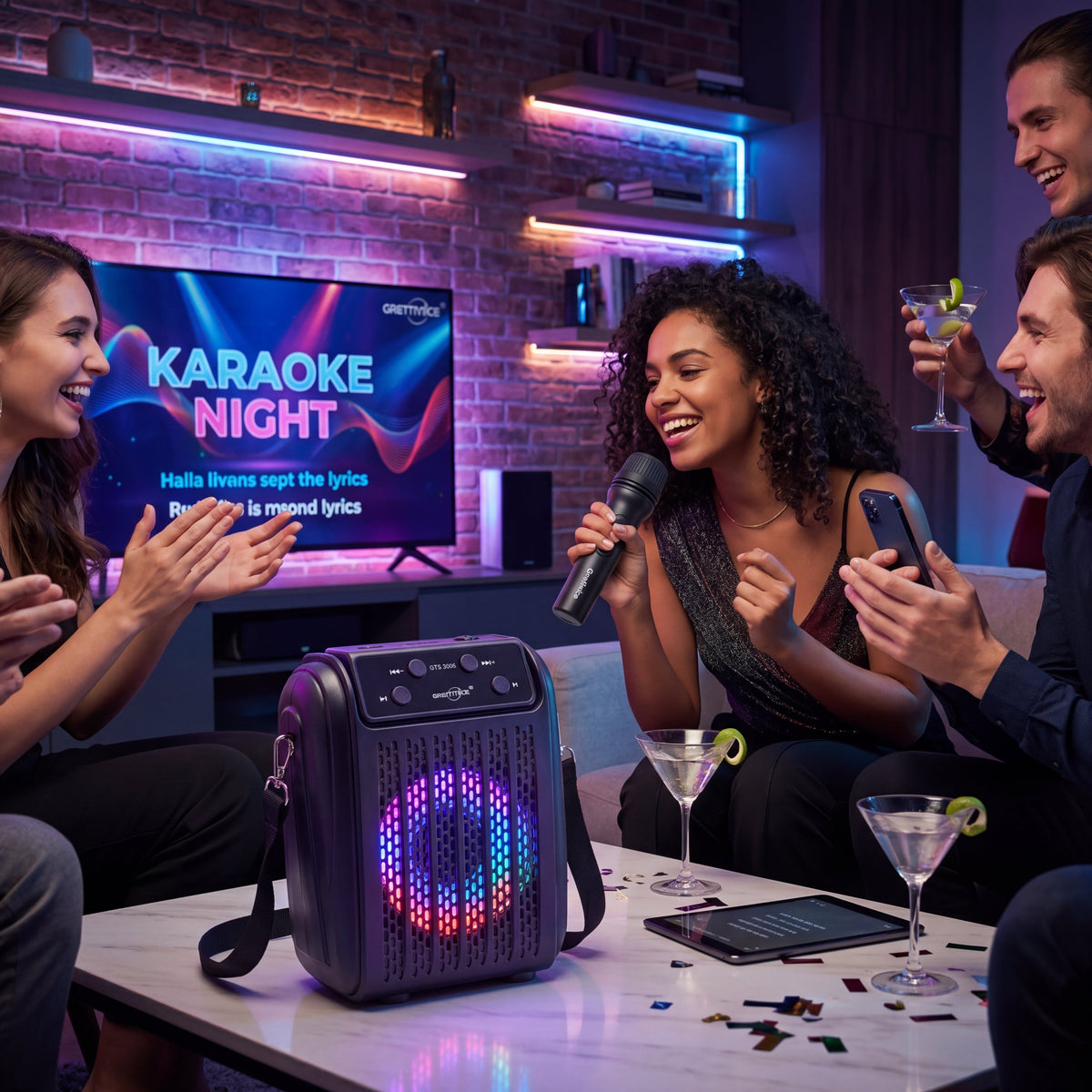 GTS-2005 Portable Wireless Karaoke Speaker with Microphone