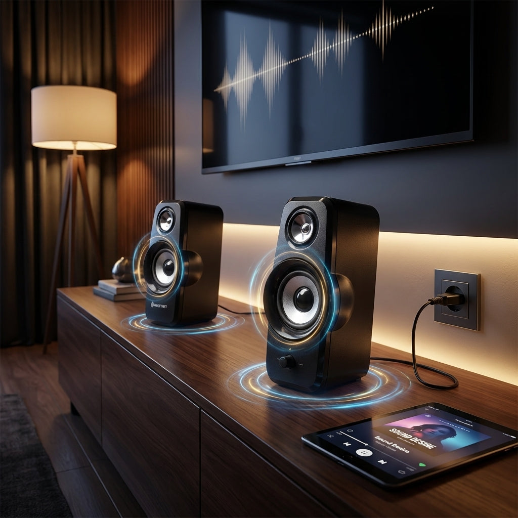 Multynet AC-800 Bluetooth Power Speaker – Slim Design Heavy Bass Computer & TV Speakers For LED TV, LCD, Laptop, PC Computer, Smartphones, Tablets