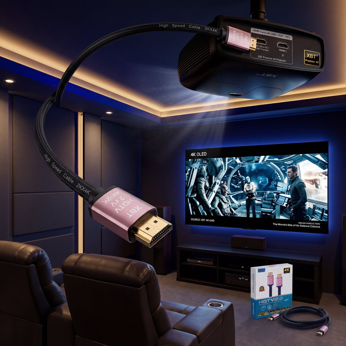 HDMI 2.0 4K Ultra HD Cable High Speed 18Gbps for PS4 TV Monitor