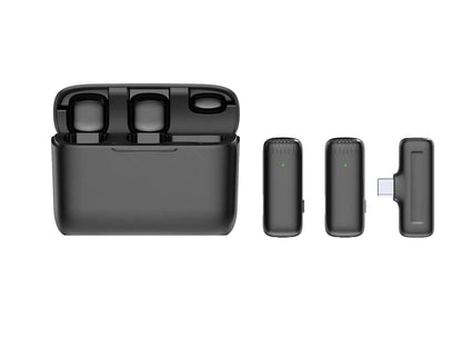 J13 Type-C Dual Wireless Lavalier Microphone with Charging Case Noise Reduction Mic for Vlogging