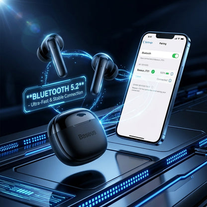Baseus JT01 ANC Wireless Earbuds Bluetooth 5.2 Noise Cancelling Earphones