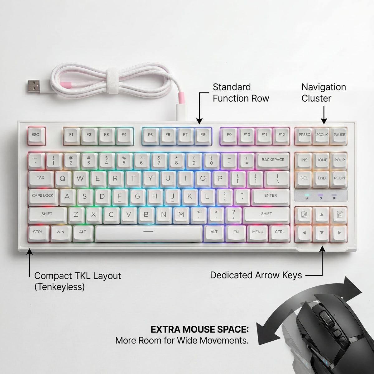 Langyan RGB Mechanical Gaming Keyboard TKL Wired USB-C RGB Backlit Keyboard