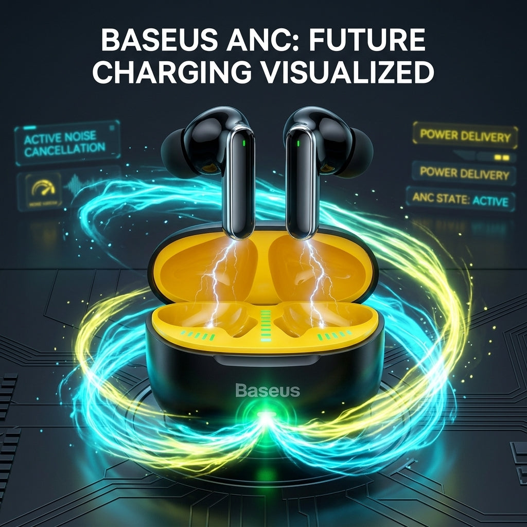 Baseus ANC Wireless Earbuds Bluetooth 5.3 Noise Cancelling Earphones