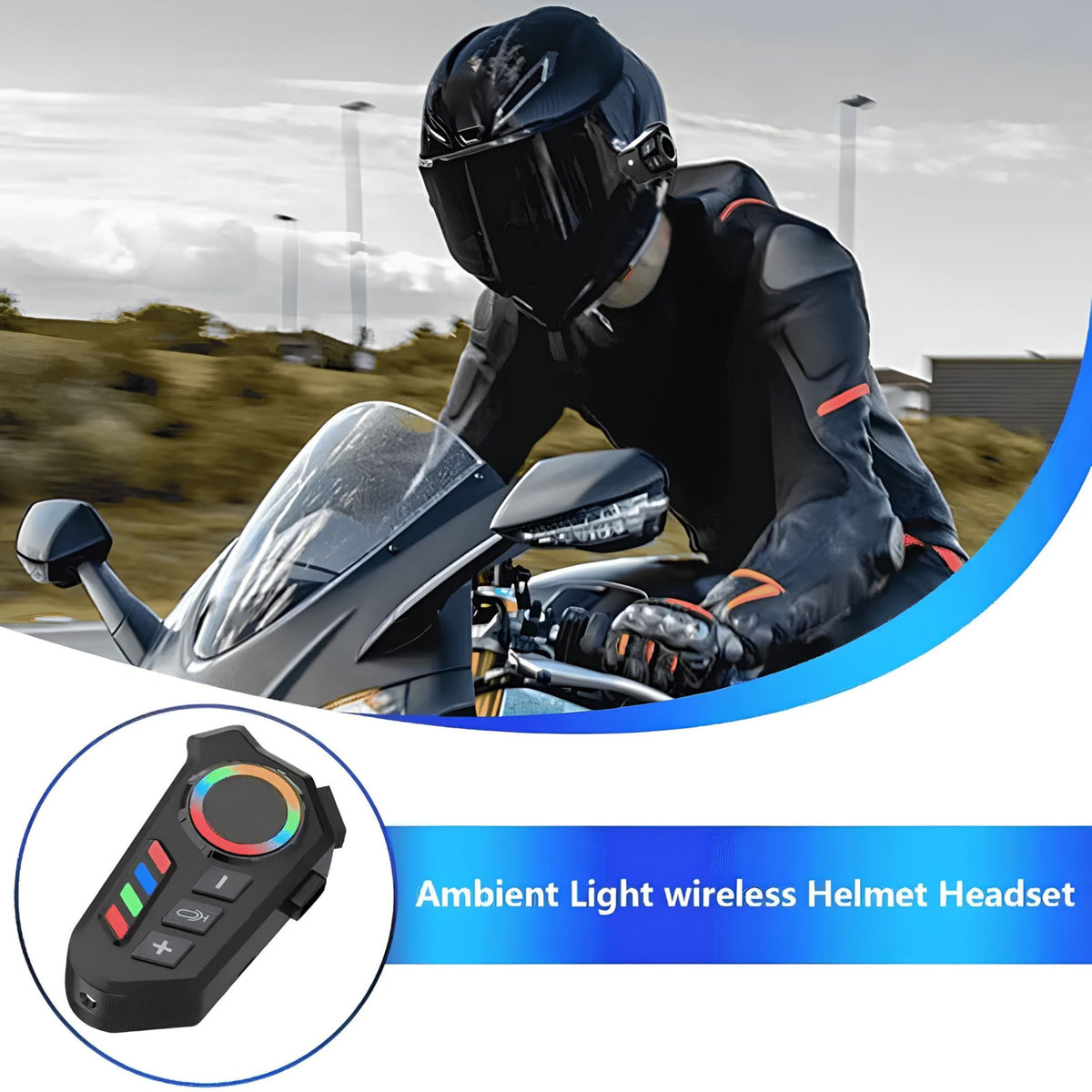 K06 Helmet Bluetooth Earphones Wireless Motorcycle Headset with HD Sound & Hands-Free Calling