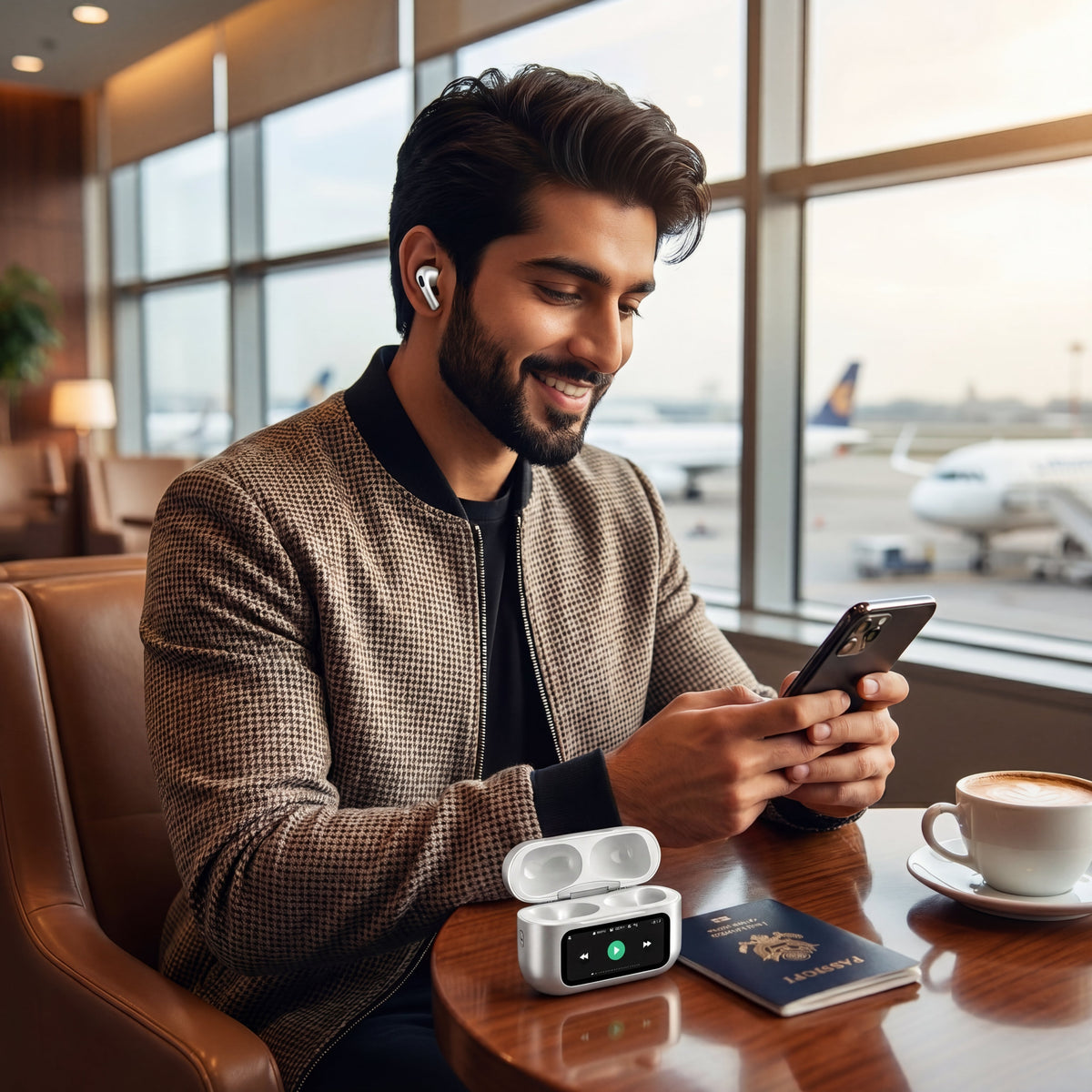 A9 Pro Wireless Earbuds with Smart LCD Touch Screen Bluetooth 5.4
