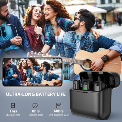 J13 Type-C Dual Wireless Lavalier Microphone with Charging Case Noise Reduction Mic for Vlogging