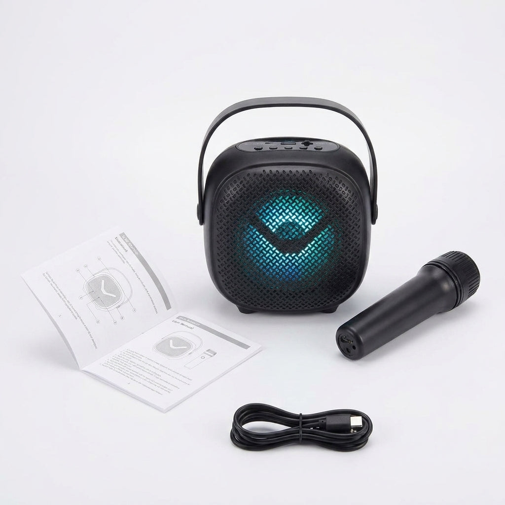 GTS 2008 Wireless Bluetooth Karaoke Speaker with Voice Changer Mic | Portable RGB Party Speaker