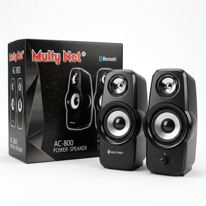 Multynet AC-800 Bluetooth Power Speaker – Slim Design Heavy Bass Computer & TV Speakers For LED TV, LCD, Laptop, PC Computer, Smartphones, Tablets