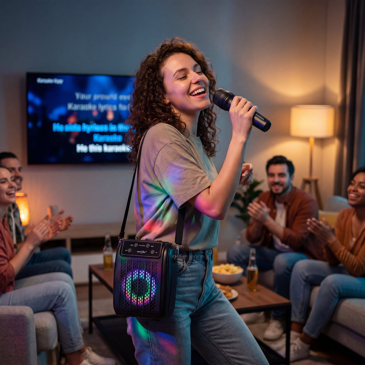 GTS-2005 Portable Wireless Karaoke Speaker with Microphone