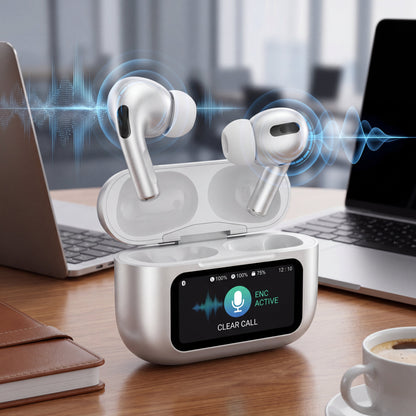 A9 Pro Wireless Earbuds with Smart LCD Touch Screen Bluetooth 5.4