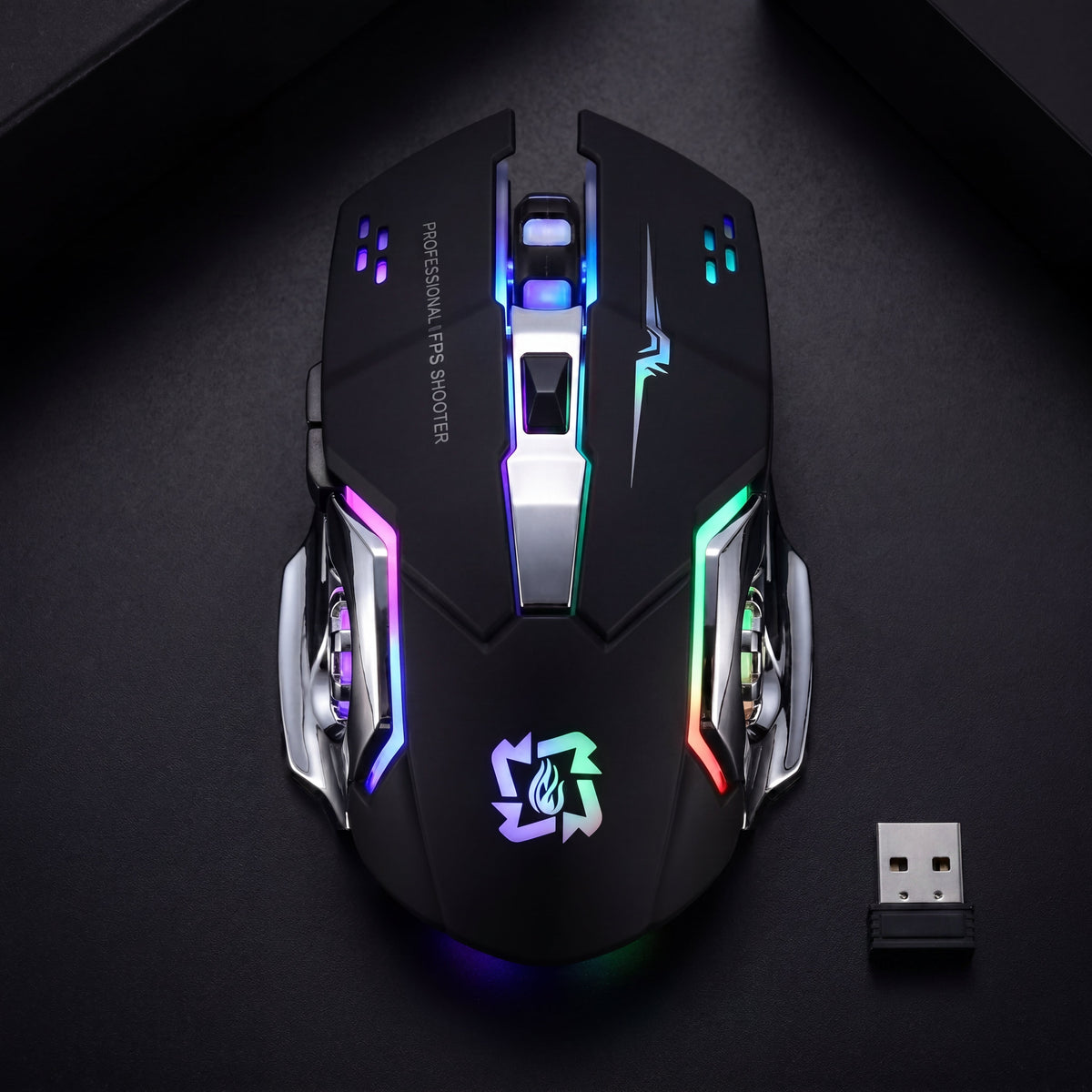 RGB Gaming Mouse V6 Wireless LED Backlit 3200 DPI Ergonomic Gaming Mouse for PC Laptop