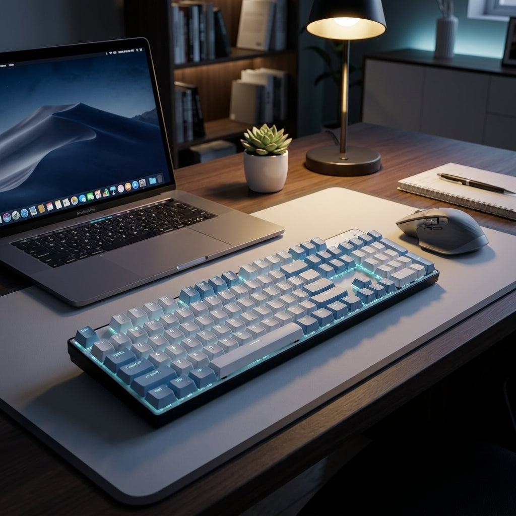 LUMO LM2104 Mechanical Gaming Keyboard RGB Back-lit USB Wired Keyboard for PC & Laptop Gamers