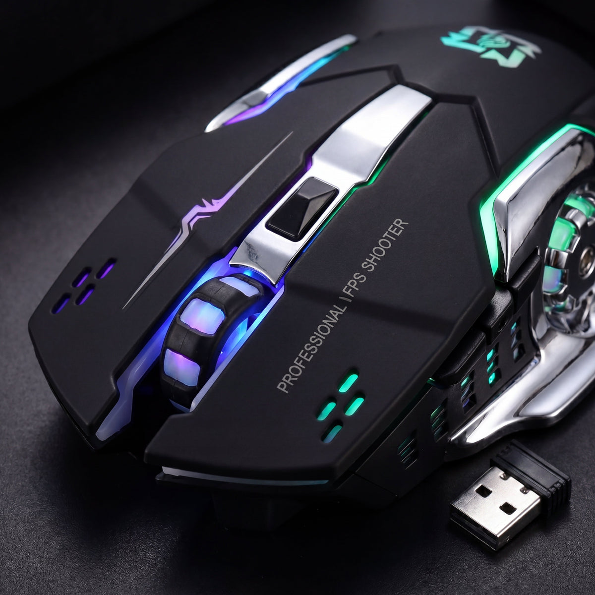 RGB Gaming Mouse V6 Wireless LED Backlit 3200 DPI Ergonomic Gaming Mouse for PC Laptop