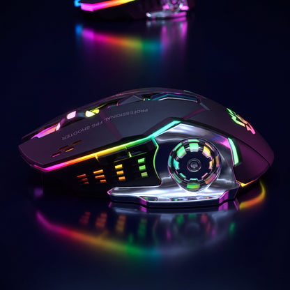 RGB Gaming Mouse V6 Wireless LED Backlit 3200 DPI Ergonomic Gaming Mouse for PC Laptop