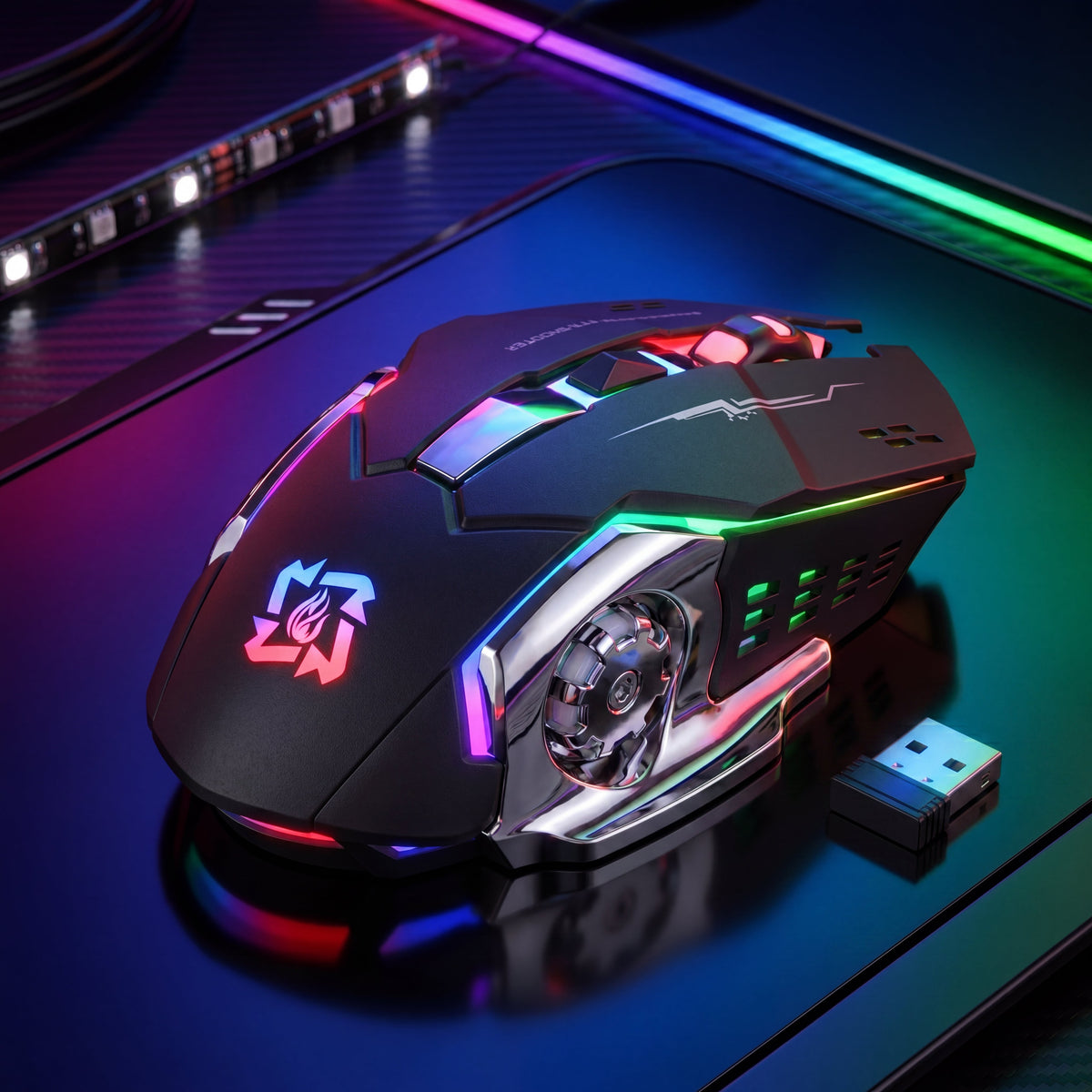 RGB Gaming Mouse V6 Wireless LED Backlit 3200 DPI Ergonomic Gaming Mouse for PC Laptop