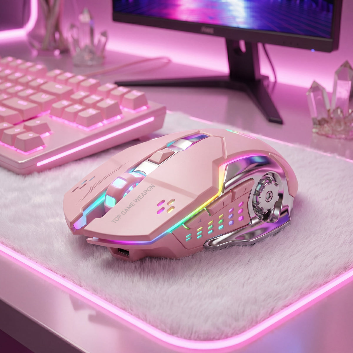 RGB Gaming Mouse V6 Wireless LED Backlit 3200 DPI Ergonomic Gaming Mouse for PC Laptop